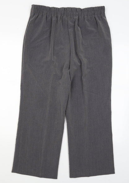 Womens UK Size 16 Preworn Regular Fit Dress Pants Grey Trousers