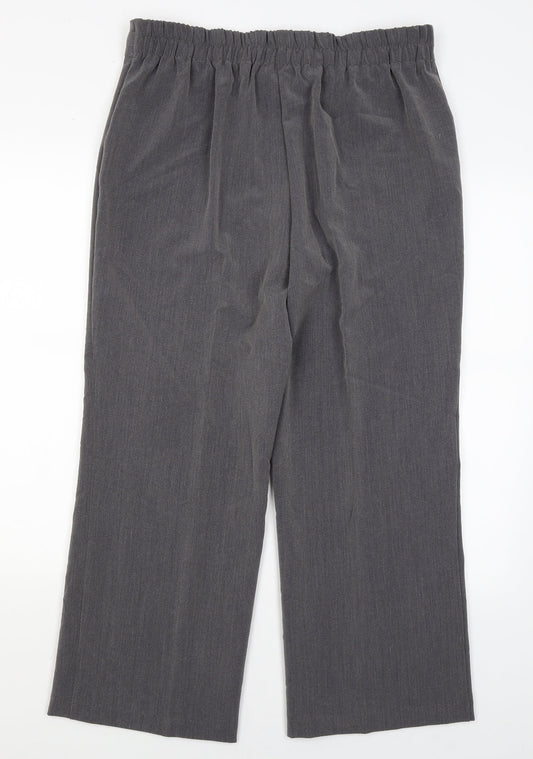 Womens UK Size 16 Preworn Regular Fit Dress Pants Grey Trousers