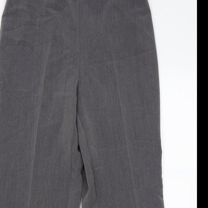 Womens UK Size 16 Preworn Regular Fit Dress Pants Grey Trousers