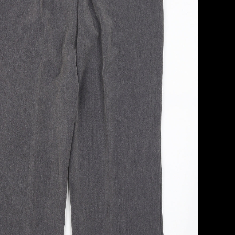 Womens UK Size 16 Preworn Regular Fit Dress Pants Grey Trousers