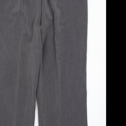 Womens UK Size 16 Preworn Regular Fit Dress Pants Grey Trousers