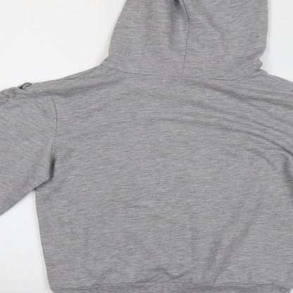 Select Womens Grey   Pullover Hoodie Size S  - Cropped