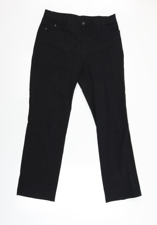 Gerry Weber Womens Black  Denim Straight Jeans Size 12 L28 in