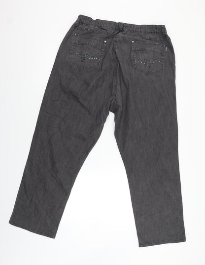 Womens UK Size 32 Gina Regular Fit Straight Black Jeans