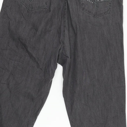 Womens UK Size 32 Gina Regular Fit Straight Black Jeans