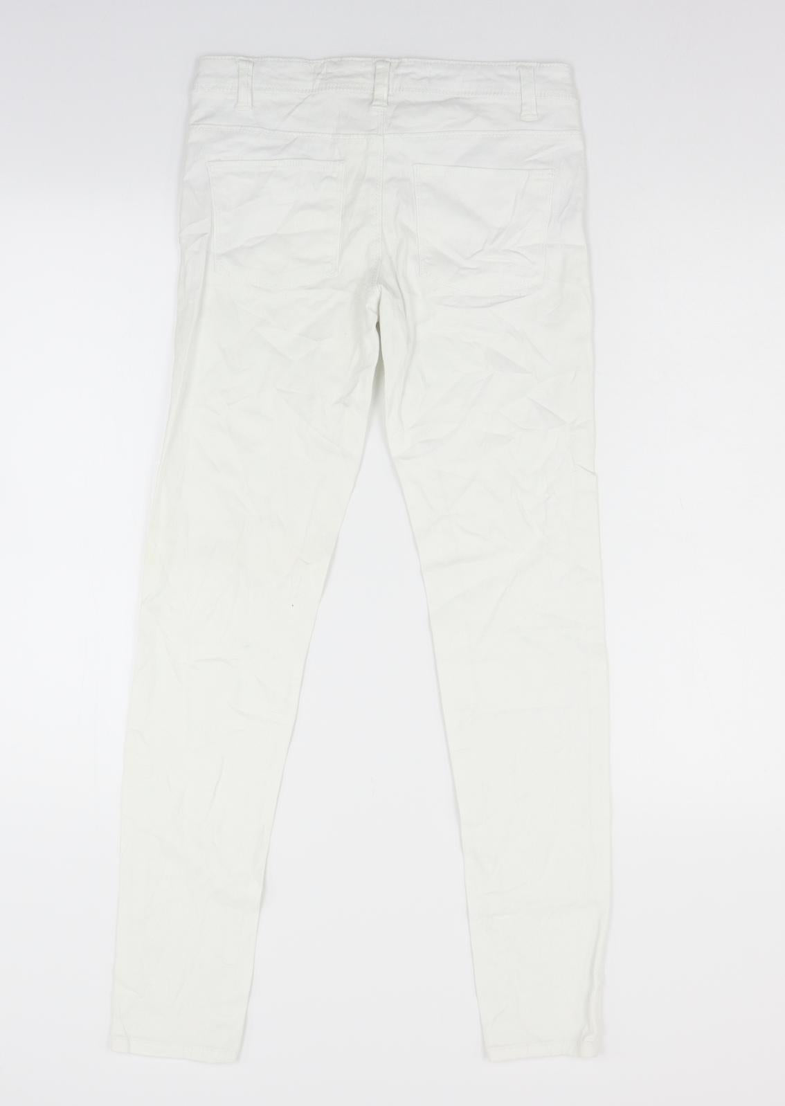 Primark Womens Ivory  Denim Skinny Jeans Size 6 L29 in