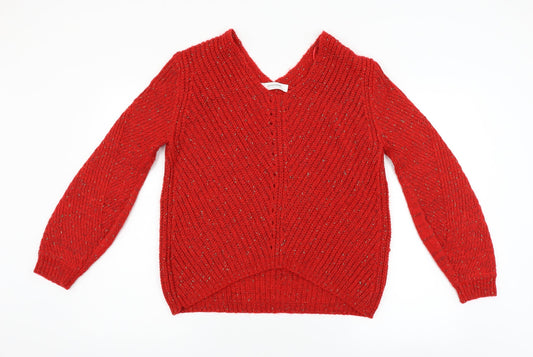 Promod Womens Red  Knit Pullover Jumper Size M