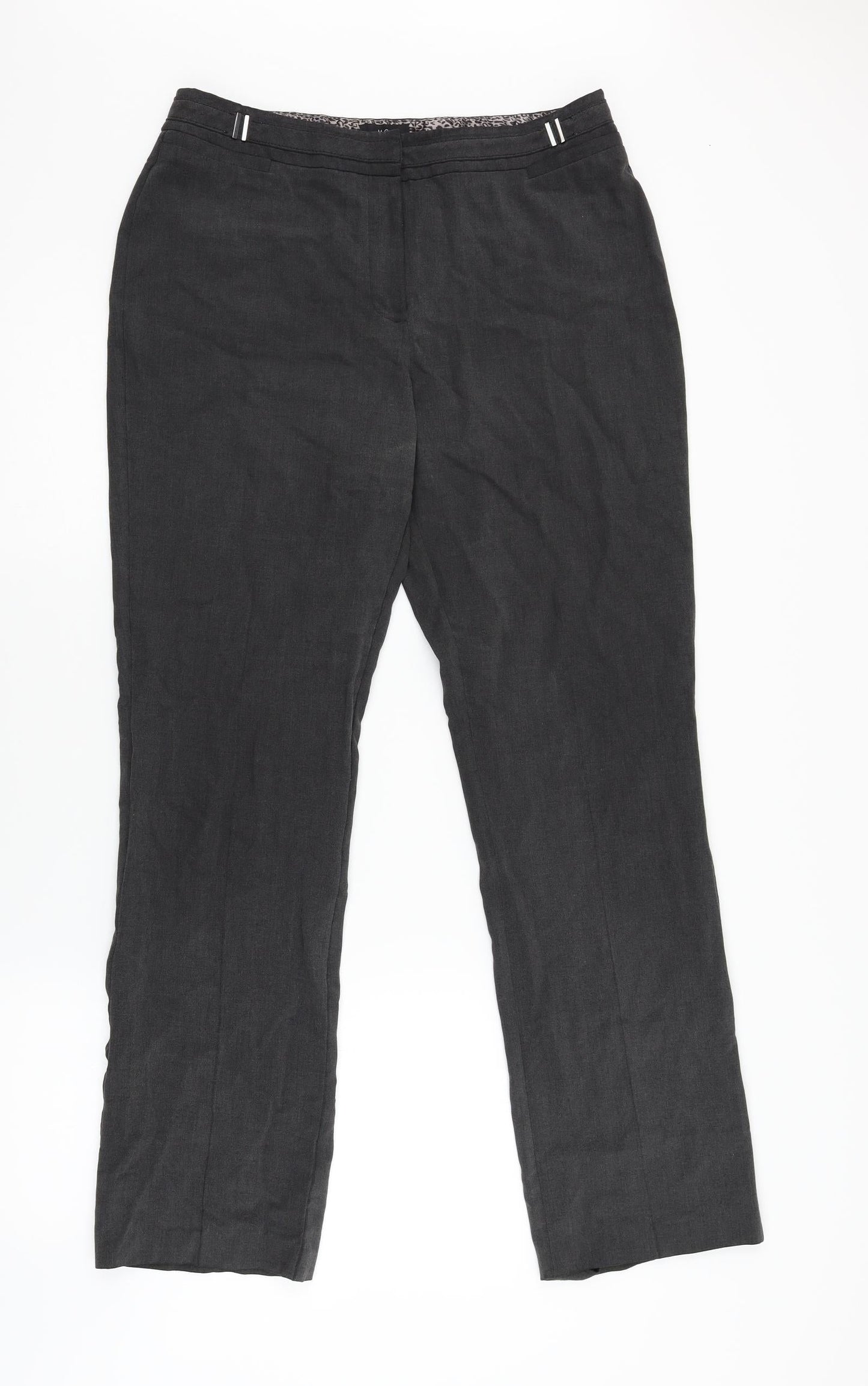 Womens UK Size 12 M&Co Regular Fit  Black Trousers