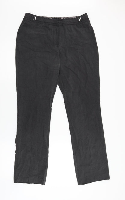 Womens UK Size 12 M&Co Regular Fit  Black Trousers