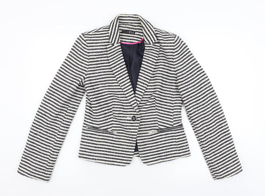 Primark Womens Multicoloured Striped  Jacket Suit Jacket Size 10