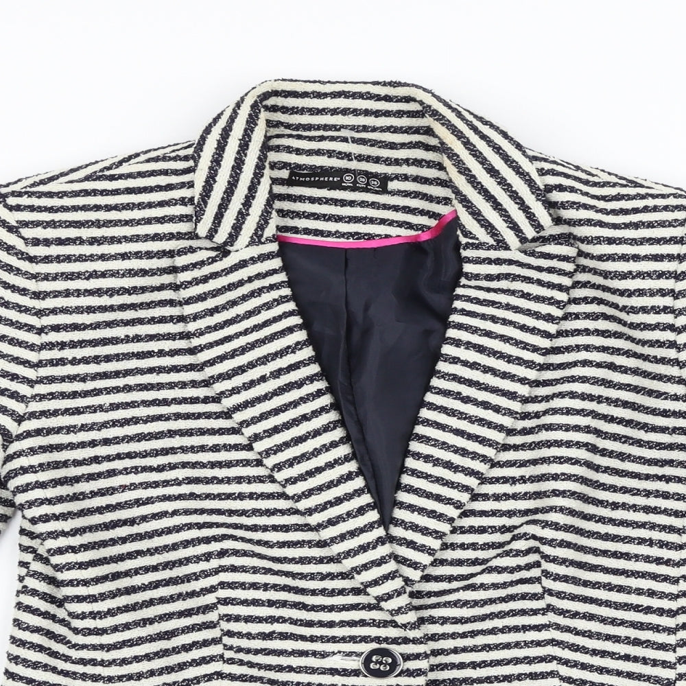 Primark Womens Multicoloured Striped  Jacket Suit Jacket Size 10