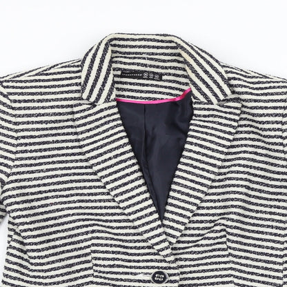 Primark Womens Multicoloured Striped  Jacket Suit Jacket Size 10