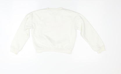 Primark Girls White   Pullover Sweatshirt Size 10-11 Years