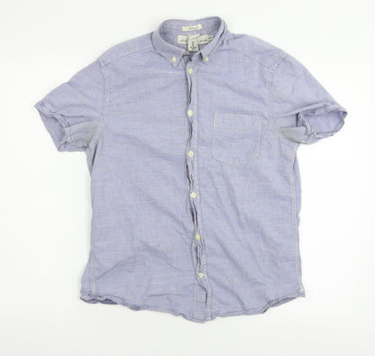 Regular Mens Blue    Button-Up Size S