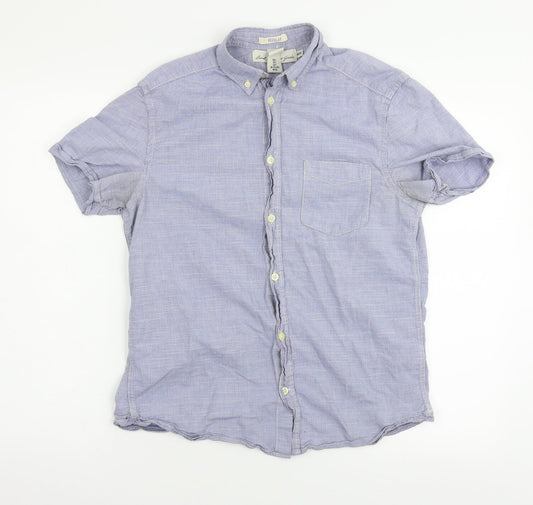 Regular Mens Blue    Button-Up Size S