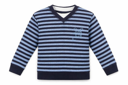 Next Boys Blue Striped  Pullover Jumper Size 6 Years