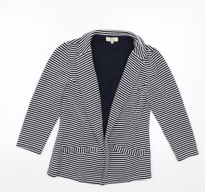 Papaya Womens White Striped  Jacket Blazer Size 10