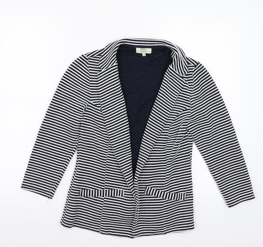 Papaya Womens White Striped  Jacket Blazer Size 10