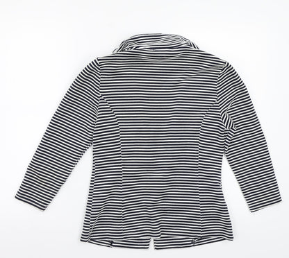 Papaya Womens White Striped  Jacket Blazer Size 10