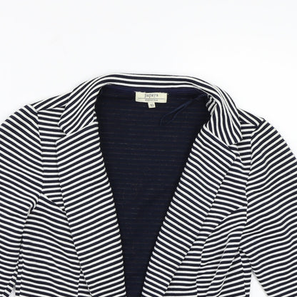 Papaya Womens White Striped  Jacket Blazer Size 10