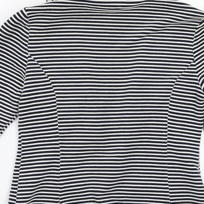 Papaya Womens White Striped  Jacket Blazer Size 10