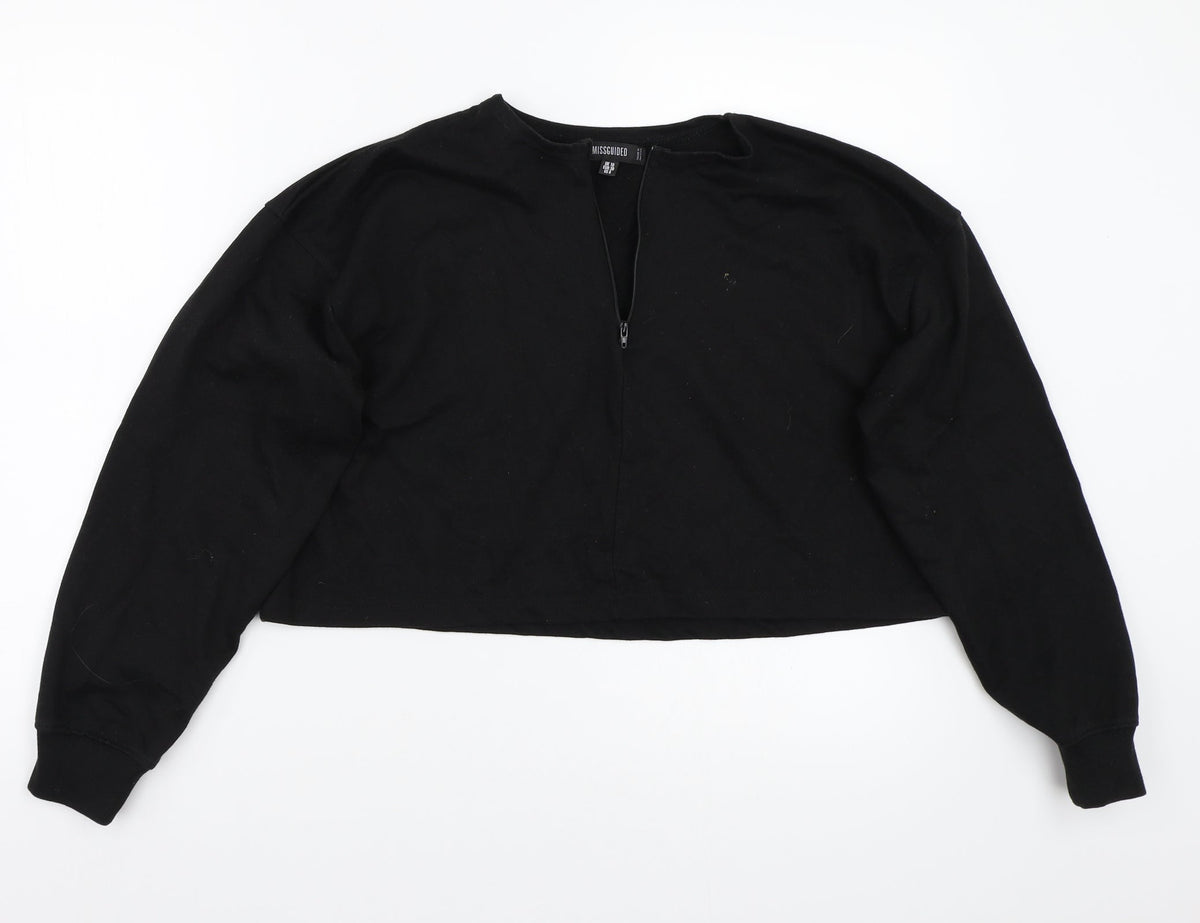 Additional front view of Missguided women’s black jumper, size UK 10