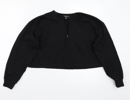 Additional front view of Missguided women’s black jumper, size UK 10