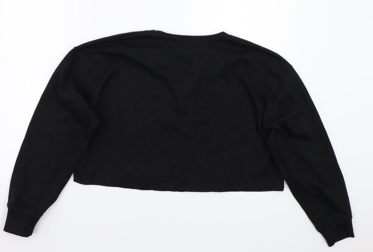 Back view of Missguided women’s black jumper, size UK 10