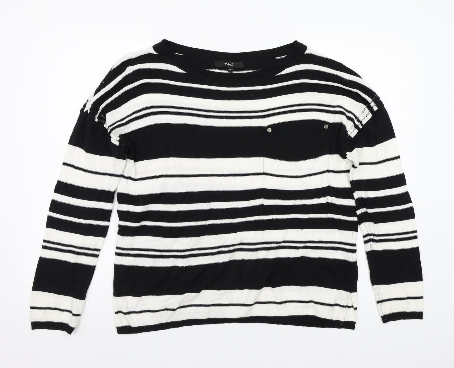 NEXT  Womens White Striped  Pullover Jumper Size 12