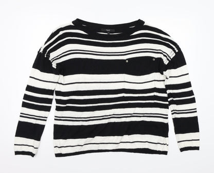 NEXT  Womens White Striped  Pullover Jumper Size 12
