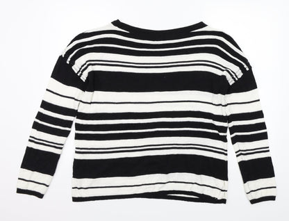 NEXT  Womens White Striped  Pullover Jumper Size 12