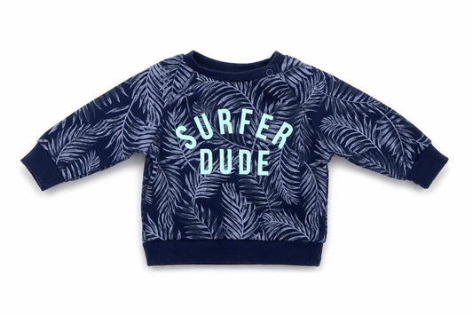 Primark Boys Blue Floral  Pullover Jumper Size 0-3 Months