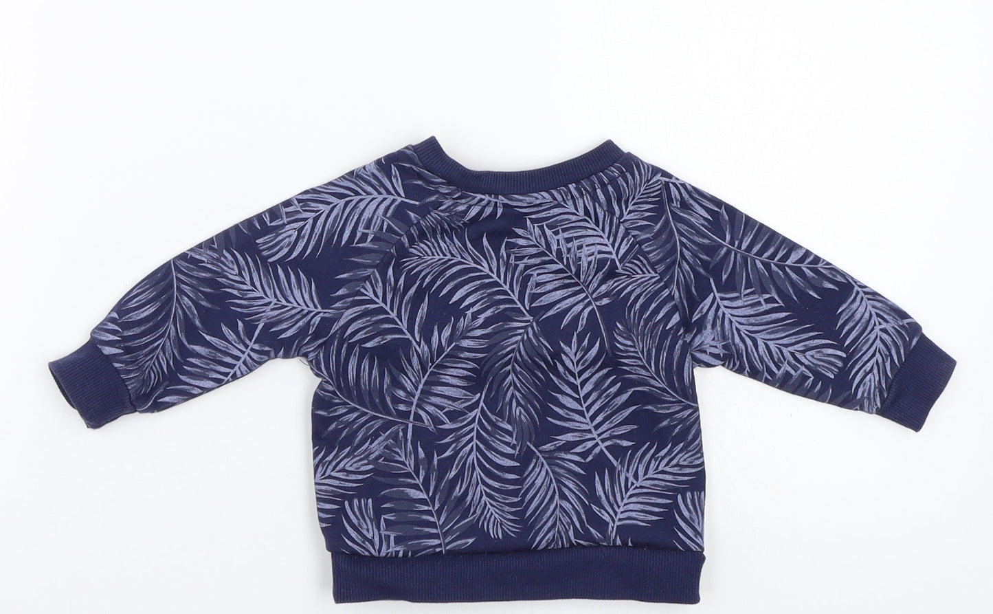 Primark Boys Blue Floral  Pullover Jumper Size 0-3 Months