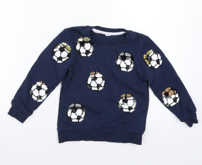 H&M Girls Blue   Pullover Jumper Size 5 Years