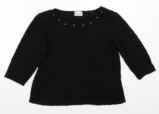 Roman Womens Black   Pullover Jumper Size M
