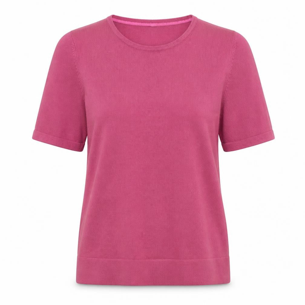 Womens UK Size M Classic Pink Basic T-Shirt