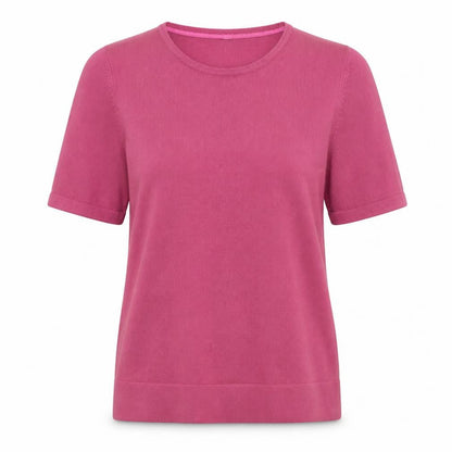 Womens UK Size M Classic Pink Basic T-Shirt