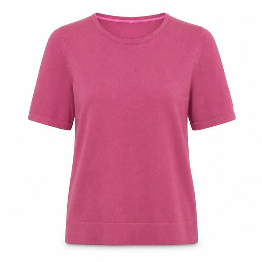 Womens UK Size M Classic Pink Basic T-Shirt