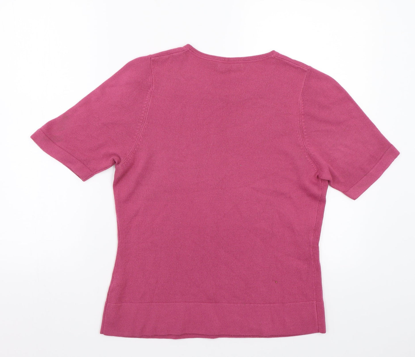 Womens UK Size M Classic Pink Basic T-Shirt