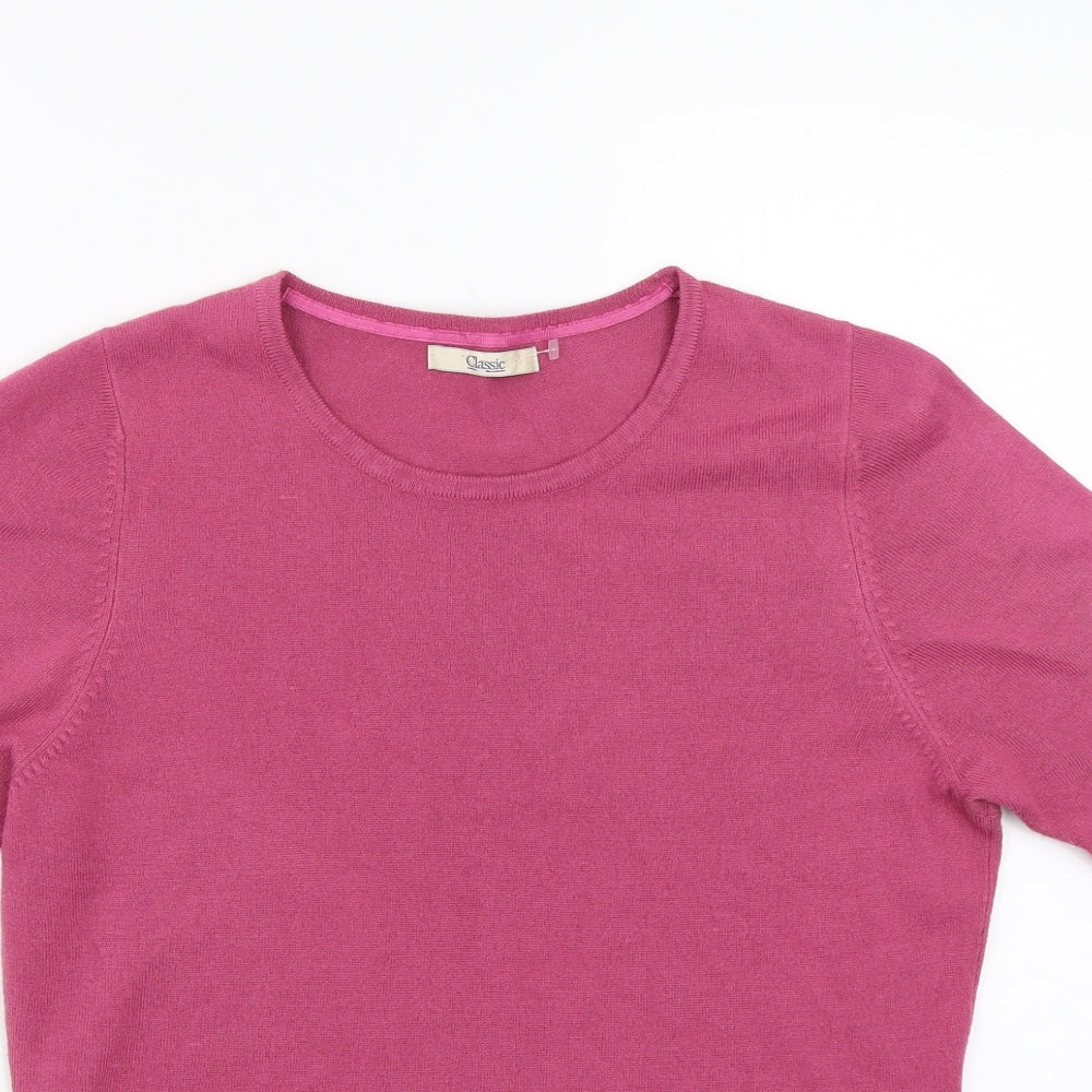 Womens UK Size M Classic Pink Basic T-Shirt