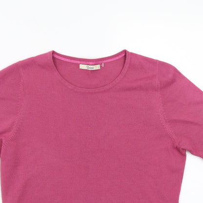 Womens UK Size M Classic Pink Basic T-Shirt