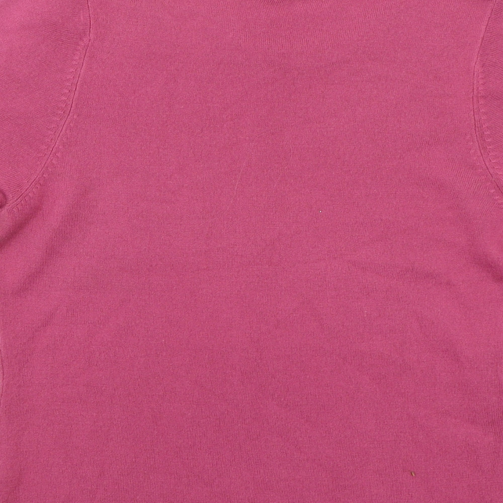 Womens UK Size M Classic Pink Basic T-Shirt