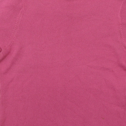 Womens UK Size M Classic Pink Basic T-Shirt