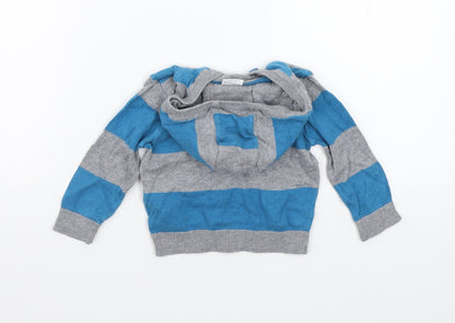 Mini Club Boys Blue Striped  Pullover Jumper Size 6-9 Months