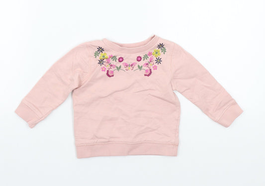 M&Co Girls Pink   Pullover Jumper Size 3-6 Months