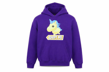 Gilden Girls Purple Houndstooth  Pullover Hoodie Size M