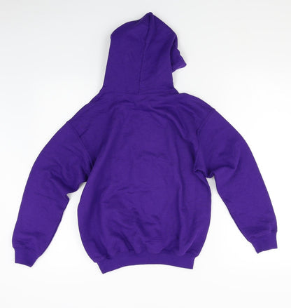 Gilden Girls Purple Houndstooth  Pullover Hoodie Size M