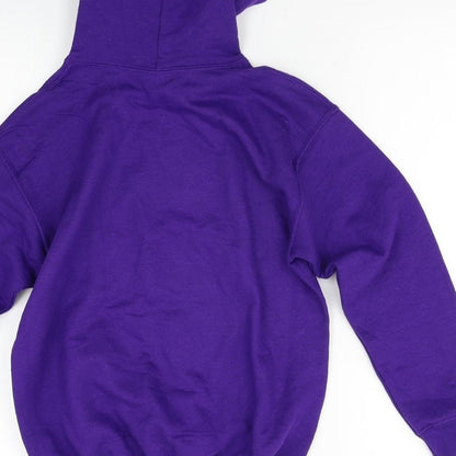 Gilden Girls Purple Houndstooth  Pullover Hoodie Size M