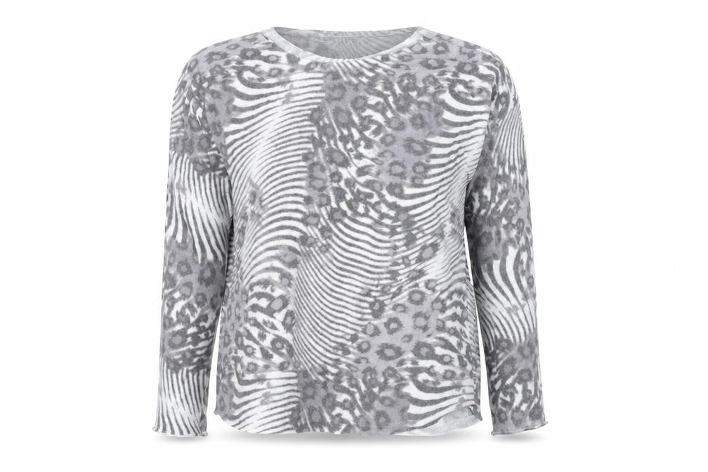 Kaleidoscope Womens Grey Animal Print  Basic T-Shirt Size 14