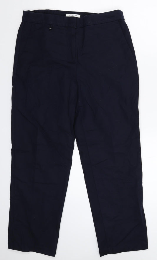 Womens UK Size 10 Marks and Spencer Slim Fit  Blue Trousers